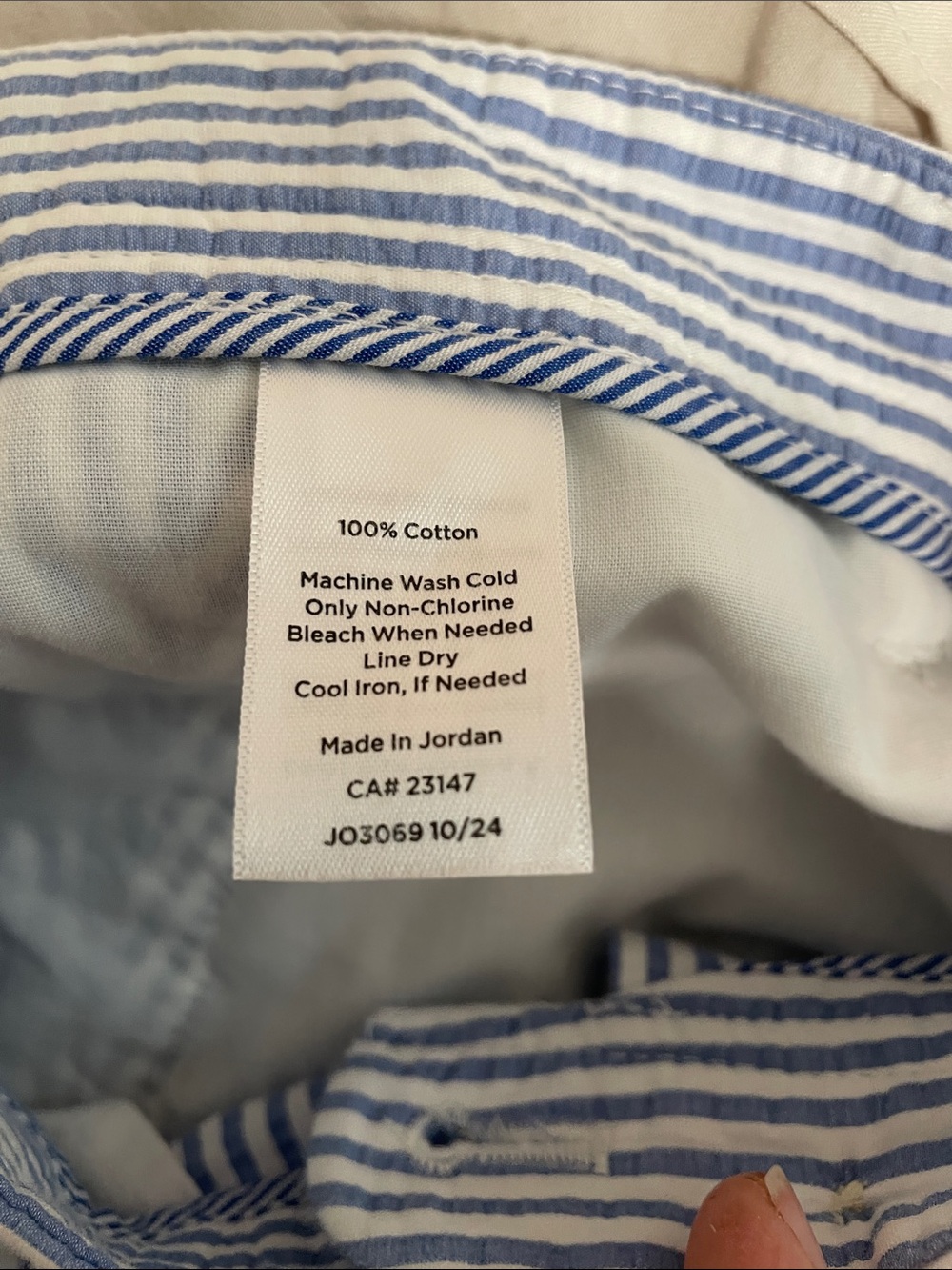 NWT Talbots Blue and White Striped Cropped Pants, Size 12P - Picture 4 of 6